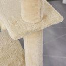 Tiragraffi Multiattività per Gatti in Legno Sisal 40x40x121 cm  Beige