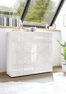 Credenza Mobile Soggiorno 2 Ante in Melaminico 120x42x110cm TFT Blossom Bianca