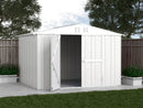 Casetta Box da Giardino in Lamiera di Acciaio Porta Utensili 327x269x217 cm Enaudi Bianco