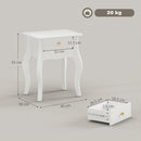 Tavolino da Salotto in Stile Francese 45x35x55 cm in MDF Bianco  
