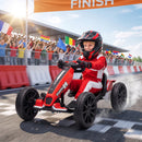 Go-Kart Elettrico per Bambini 3-6 Anni 12 V 98x55,5x46,5 cm con 2 Motori Avvio Morbido Sedile Regolabile e Luci LED in PP Rosso      