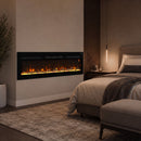 Camino Elettrico da Incasso o Parete 170x15,8x45 cm 1500 W con Timer 24 Ore Fiamma Regolabile e Cristalli      