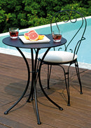 Tavolino Tondo da Giardino Ø60 cm in Ferro Vorghini Stresa Nero