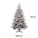 Albero di Natale Artificiale Floccato Effetto Realistico Innevato 180 cm 628 Rami con 2200 Luci Bianco Caldo e Multicolor Effetto Neve