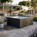 Piscina Spa Vasca Semi-Rigida 180x180x70 cm NetSpa Idaho 6 Posti in PVC Nero Carbone
