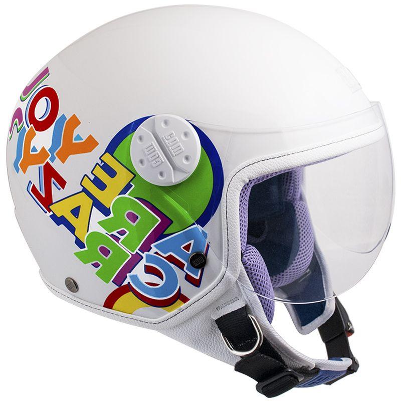 Casco Demi-Jet per Bambini Visiera Sagomata CGM Sport 205G Bianco 