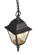 Lampada a Sospensione da Esterno Attacco E27 in Alluminio Nero Opaco