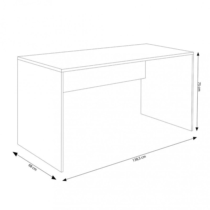 Scrivania Josie 138,5x68x75 h cm in Truciolare bilaminato Quercia Chiaro