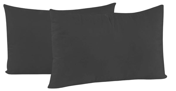 Coppia di Federe 52x82 cm in Microfibra Tinta Unita Grigio Scuro online