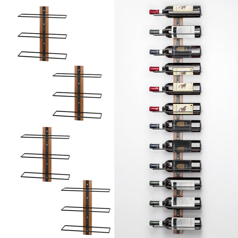 Cantinetta da Parete per 12 Bottiglie di Vino Stile Industriale 31,5x26,5x8,3 cm in Ferro Nero      