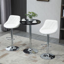 Set 2 Sgabelli da Bar 51,5x48x83-104 cm in Similpelle Bianchi