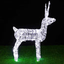 Renna Natalizia Luminosa 3D 80x33x22 cm 80 LED da Esterno in Plastica e Metallo Bianco Freddo      