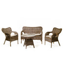 Set Salotto da Giardino 2 Poltrone Tavolino Divano in Rattan Kariba Grigio