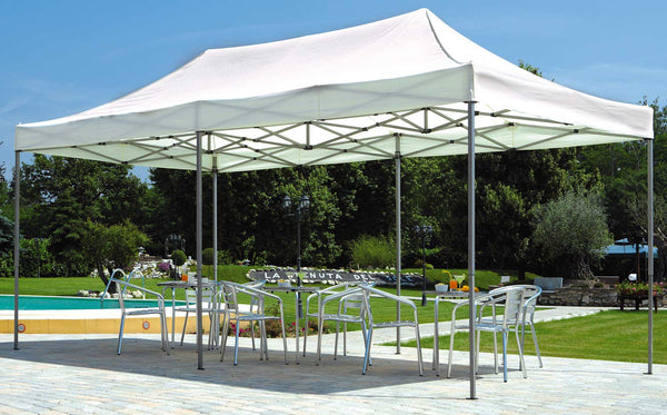 Gazebo Pieghevole da Giardino in Alluminio 3X6m Vorghini Flexible Bianco sconto