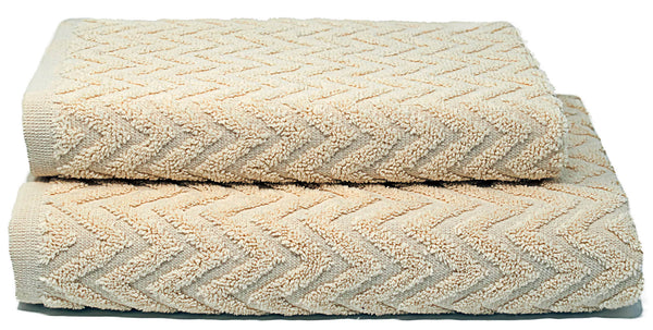 sconto Set Spugna Asciugamani Ospite + Salvietta Sally ZigZag Crema