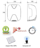 Asciugamani Elettrico con Fotocellula 1450W Vama Laser Flow UV Basic BF Bianco