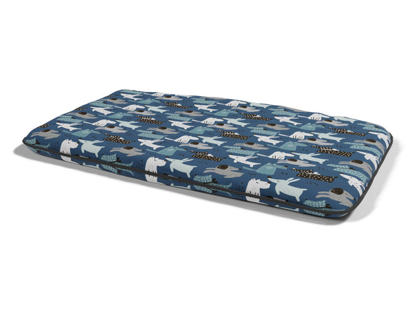 Cuscino Imbottito per Cani e Gatti 60x100 cm in Microfibra Blu Dogs acquista
