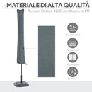 Copertura per Ombrellone Impermeabile con Cerniera e Laccio Grigio     