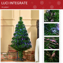Albero di Natale Artificiale 90 cm 90 Rami in PVC e Fibra Ottica Verde 