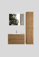 Mobile da Bagno Sospeso con Lavabo 70 cm e Specchio Urano Light Rovere Miele      