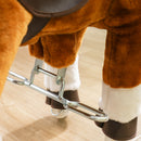 Cavallo a Dondolo per Bambini 3+ Anni 70x28x70 cm con Suoni Realistici e Pedale in Poliestere e PP Marrone      