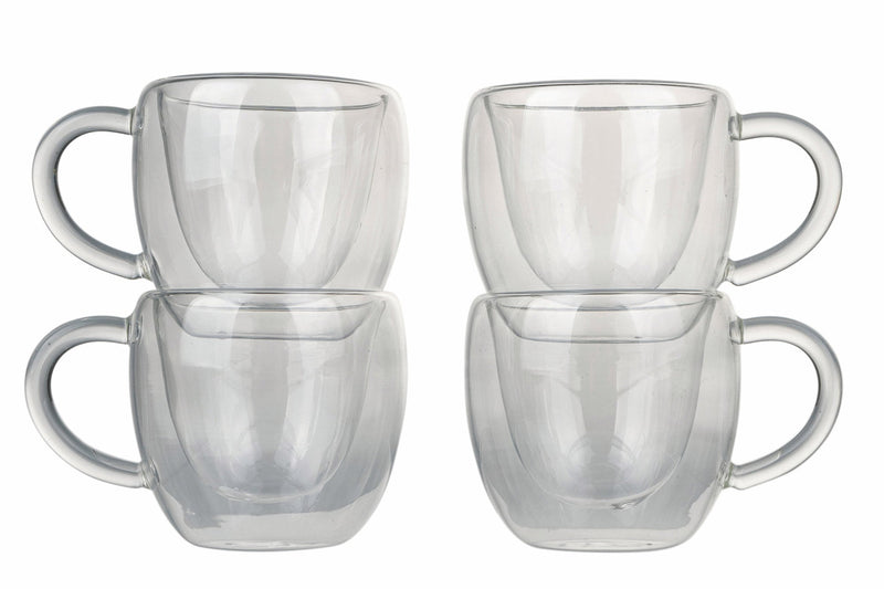 Set 4 Tazzine Caffè con Manico in Vetro Incamiciato 90 ml Villa d'Este Home Tivoli Moka