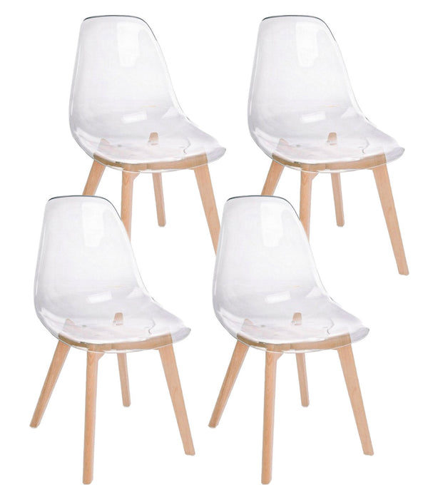 Set 4 Sedie 52x47x82h cm Easy Trasparente sconto