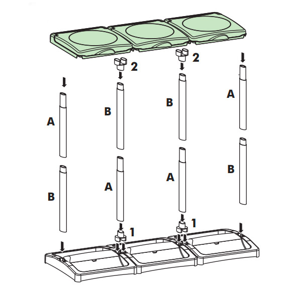 Pattumiera Differenziata 3 Posti 97x36x80 cm Portasacchi da 80-110 Litri    