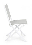 Set 4 Sedie Pieghevole da Giardino 47x57x88h cm Elin Bianco 