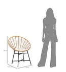 Sedia Panama Grid con Cuscino 72x56,5x88 cm in Ferro e Poliestere