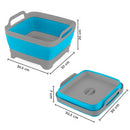 Vaschetta Bacinella Multiuso Pieghevole 30,5x30 cm 9 Litri con Tappo di Scarico in Silicone Blu