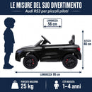 Macchina Elettrica per Bambini Licenza Audi RS 3 Sportback 12V Sedili in Pelle e Telecomando Nero