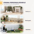 Recinto per Cani a 8 Pannelli Modulabili Pieghevole 80x1,5x80A cm con Porta di Ingresso in Acciaio Argento   