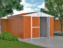 Casetta Box da Giardino in Lamiera di Acciaio Porta Utensili 327x269x217 cm Enaudi Legno