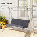 Cuscino per Dondolo da Giardino in Stile Capitonné 150x98x8 cm in Cotone e Poliestere Grigio Scuro      