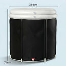 Vasca di Ghiaccio Ø78x71 cm Capienza da 280L per Sportivi con Copertura e Pompa Isolamento a 3 Strati Nero      