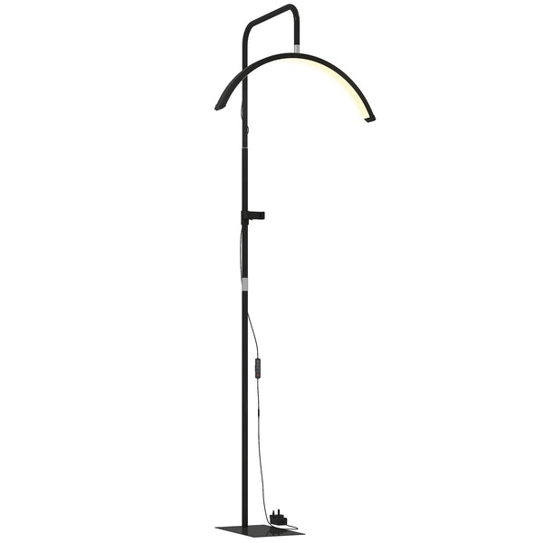 prezzo Lampada da Terra LED con Testa a Mezza Luna 77,5x20,5x136-186 cm Temperatura Colore Regolabile Telecomando Nero