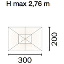 Ombrellone da Giardino 3x2 m Palo Ø48 mm in Legno Vorghini De Lux Verde