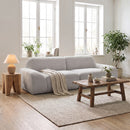 Divano 3 Posti Arrotondato Senza Struttura 244x95x70 cm con Seduta Ampia in Ciniglia Grigio Chiaro      