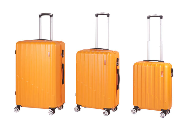 online Set 3 Valigie Trolley Rigido 4 Ruote con Combinazione in ABS Ravizzoni Stelvio Giallo Senape