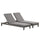 Set 2 Lettini Prendisole in Acciaio con Cuscino Grigio
