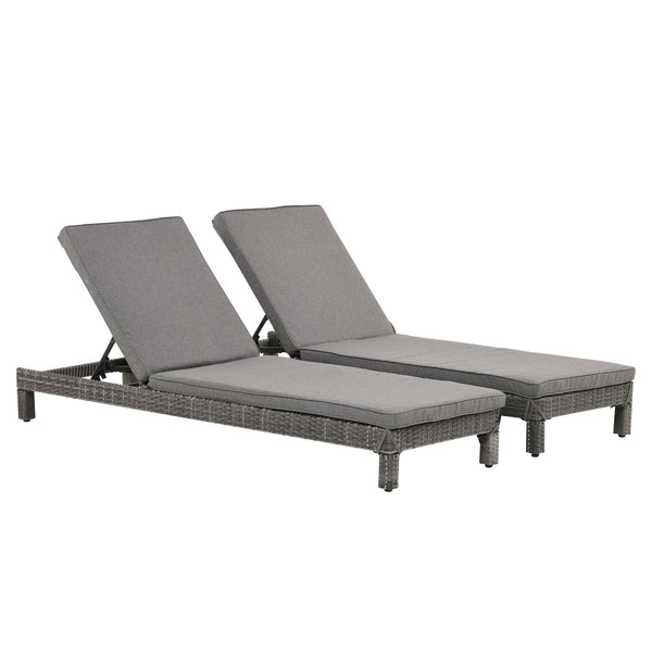 Set 2 Lettini Prendisole in Acciaio con Cuscino Grigio sconto