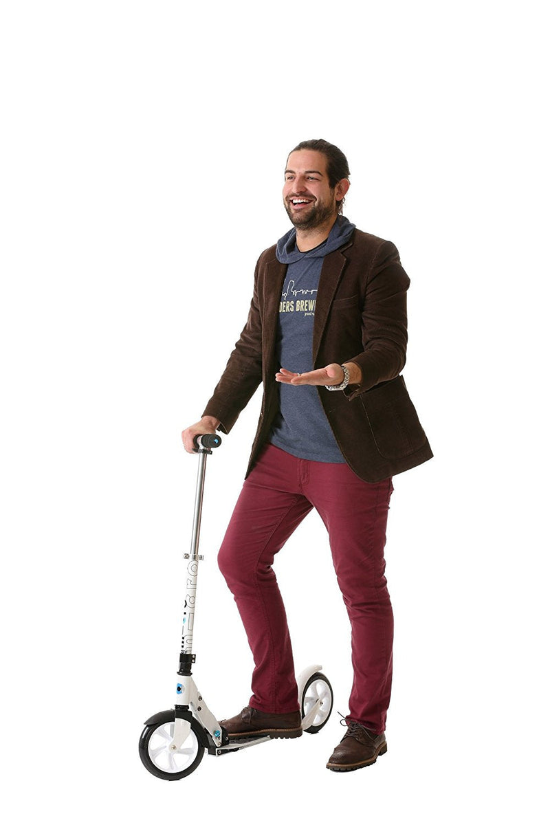 Monopattino 2 ruote Grandi Telescopico e Ripiegabile Max 100Kg Micro Bianco