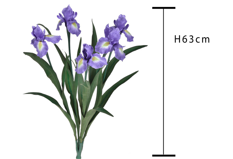 Iris Artificiale Composto da 5 Fiori Altezza 68 cm 