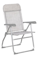 Spiaggina da Giardino 66x60x104 cm in Alluminio e Textilene Grigio