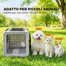 Trasportino Morbido per Cani Mini e Gatti Pieghevole 49,5x34x35,5 cm con Base Rigida e Finestre a Rete in Tessuto 300D e Acciaio Zincato Grigio      