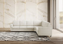 Divano Angolare 6 Posti 288x228x85 cm Yasel in Tessuto Latte