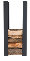 Portalegna da Terra e Muro 53x34,5x110 cm Crea Unico Terra E Muro in Acciaio Nero 