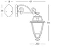 Lampada Applique in Basso Colore Grigio per Esterno Linea Elegance Livos