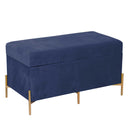 Panca Contenitore 78x40xh45 cm in Tessuto Velluto Blu